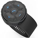 Spovii Multimedia-Fernbedienung Bluetooth für Lenker, Auto, Fahrrad, Motorrad, Motorrad – mit Funktionen Anrufe, Wiedergabe/Pause, vorheriger/nächster Titel, Lautstärke, Siri, Kamera