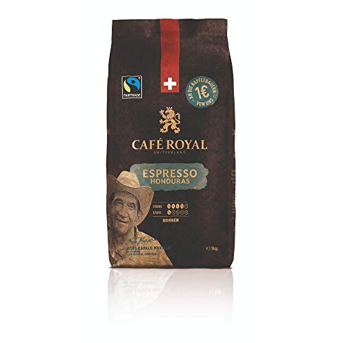 Café Royal Honduras Espresso Kaffeebohnen 1kg - Intensität 4/5 - 100% Arabica Fairtrade