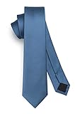 HISDERN Herren Krawatte Blau Schmale Einfarbig Seide Krawatten für Herren Klassische Formelle Elegante Schlipse Hochzeit Party Business Krawatte 6cm