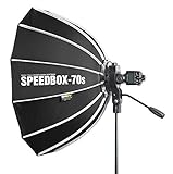 SMDV Speedbox D70s Firefly Pro Beauty Softbox Diffuser (Leuchtfläche 70 cm, mit Speedbracket, geeignet für Fast alle System-Blitzgeräte) schwarz/grau