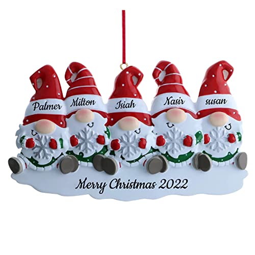 Personalisierte 2023 Weihnachtsornamente, individuelle Familie mit 5 Mitgliedern, Harz-Andenken für Weihnachtsbaumdekoration, kreative Geschenke für Oma, Opa