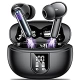 Bluetooth Kopfhörer Kopfhörer Kabellos Bluetooth 5.3 In Ear Kopfhörer mit 4Mic ENC Anruf Noise Cancelling LED Anzeige HiFi Stereo Bass 42 std Spielzeit IP7 Wasserdicht Ohrhörer für iOS Android Schwarz