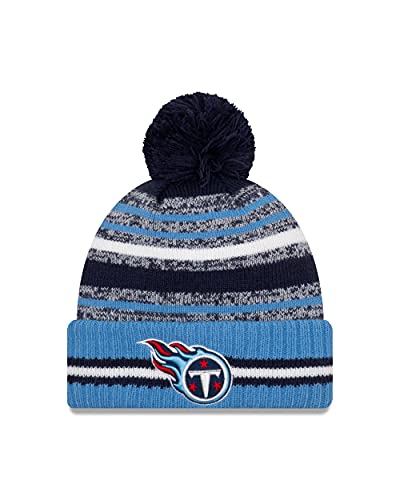 New Era Tennessee Titans NFL 2021 Sideline Sport Knit Bobble Beanie - One-Size