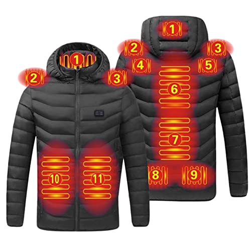 YEBIRAL Heizjacke für Herren Damen, Elektrischer Beheizbare Jacke Warme Beheizte Jacke Heizjacke USB Winterjacke mit 3 Einstellbar Temperatur für Skifahren Outdoor Ativitäten