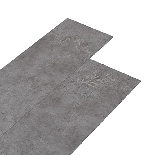 vidaXL PVC Laminat Dielen Vinylboden Vinyl Boden Planken Bodenbelag Fußboden Designboden Dielenboden 5,02m² 2mm Selbstklebend Betongrau