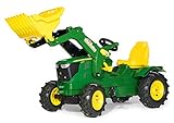 Rolly Toys rollyFarmtrac John Deere 6210R Trettraktor (für Kinder 3-8 Jahre, Luftbereifung, Frontlader, Sitz verstellbar) 611102