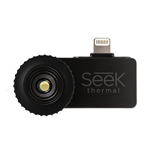 Seek Thermal Compact Preiswerte Wärmebildkamera mit Lightning Anschluss und Wasserdichtem Schutzgehäuse Kompatibel mit Apple iOS Smartphones - Schwarz