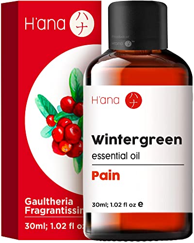 H’ana Wintergrünes ätherisches Öl gegen Schmerzen – 100% reine und natürliche Aromatherapie in therapeutischer Qualität für einen erfrischenden, wintergrünen, knackigen und holzigen Duft – (30 ml)