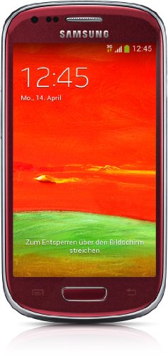 Samsung Galaxy S3 mini (GT-I8200) Smartphone (10,2 cm (4 Zoll) Touchscreen, 5 Megapixel Kamera, 8GB Speicher, microSDHC-Kartenslot, Android 4.2) - Rot
