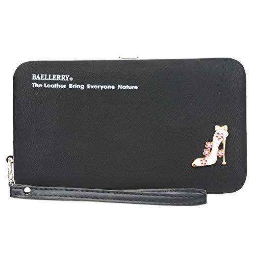 Geldbörse Damen, Multifunktions PU Leder Portemonnaie Handtasche Hand Seil Geldbeutel für iPhone Huawei Samsung Telefon