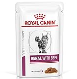 Royal Canin Renal, Spezialkatzenfutter mit Rindfleisch, bei Nierenproblemen, 48 x 85 g.