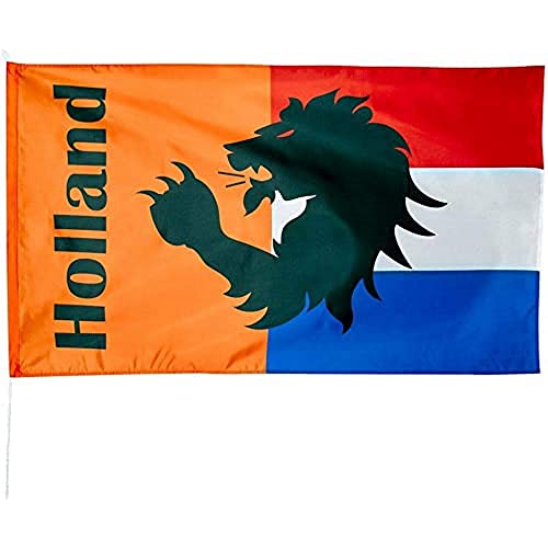 Boland 61801 - Dekorationsfahne Holland, Größe 90 x 150 cm, Niederlande, Polyester, Banner, Wanddekoration, Fußball, Weltmeisterschaft, Europameisterschaft, Löwe