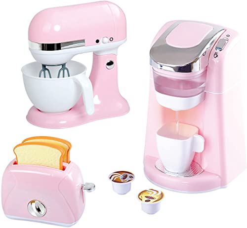 PlayGo Classy Kitchen Appliance Trio - PINK (POD Coffee Machine B/O, My Mixer B/O, My Toaster)