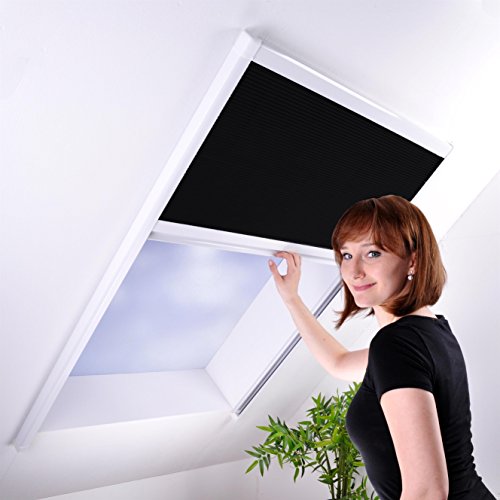 Sonnenschutz-Plissee für Dachfenster bis max. 100 x 157 cm - Sonnenschutzplissee Dachfensterplissee Sichtschutz weiß