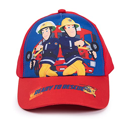 United Labels Feuerwehrmann Sam Kappe - Ready to Rescue für Kinder Cap Basecap Baseballkappe verstellbar Rot Blau