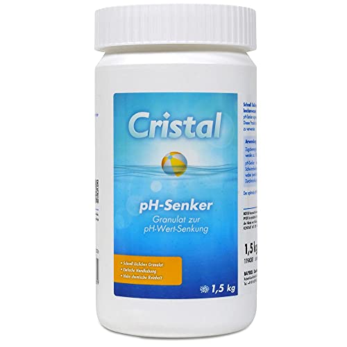 Cristal pH-Senker Granulat 1,5 kg für den Pool - pH-Wert Regulierung - pH-Minus zur pH-Wert Stabilisierung