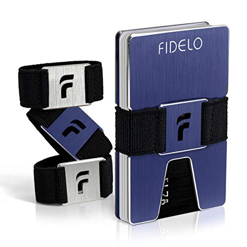 Fidelo Minimalist Wallet for Men – Slim Credit Card Holder Money Clip – RFID Blocking Front Pocket Mens Wallets
