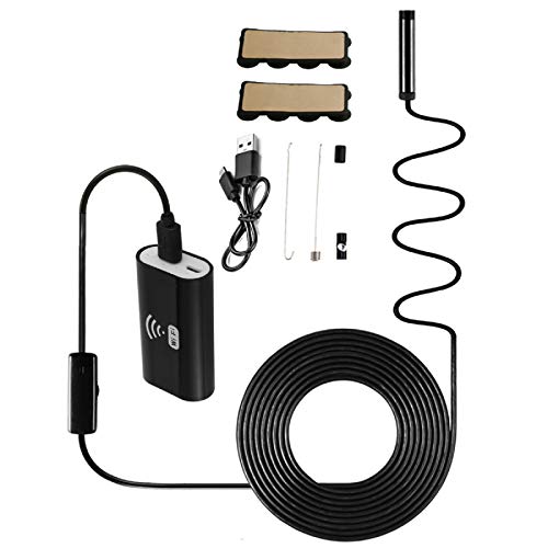 Kabelloses Endoskop für iPhone, PC, Android Smartphone, Kamera 2.0 Megapixel, CMOS HD, wasserdicht, Schlangen-Kamera mit 8-fach verstellbarem LED-Licht – 5 Meter lang von Wallfire