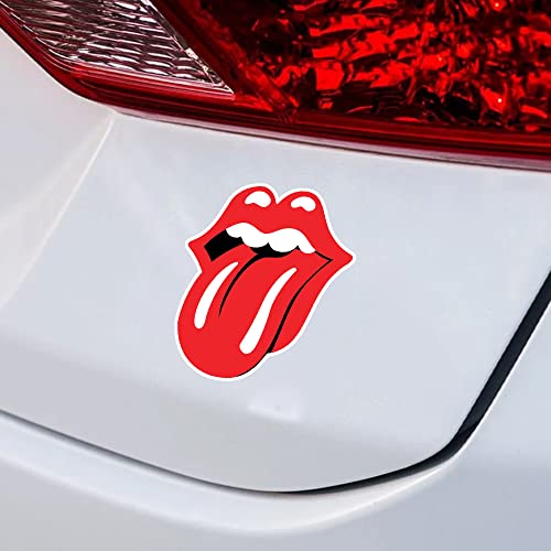 Aufkleber Lippen Und Zunge Rolling Stones Autoaufkleber Laptop Fenster Dekor Sticker 12x14 Cm,2er-Set