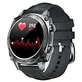 CUBOT C3 Smartwatch Herren, Android Wear Fitnessuhr, 5ATM Wasserdicht Uhr, Rund Watch mit Schrittzähler, iOS/Android kompatibel Armbanduhr,grau