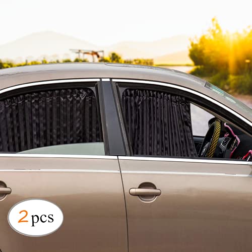 ZATOOTO Sonnenschutz fürs Auto Vorhang, Sonnenschutz Magnetisch für UV-Schutz, Hitzeschutz, 2 Stück, Schwarz