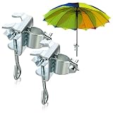 com-four® 2x Sonnenschirmständer - Sonnenschirmhalter für Balkongeländer oder Tisch - Schirmständer für Balkon und Terrasse (Ø 19-32mm - 002 Stück)