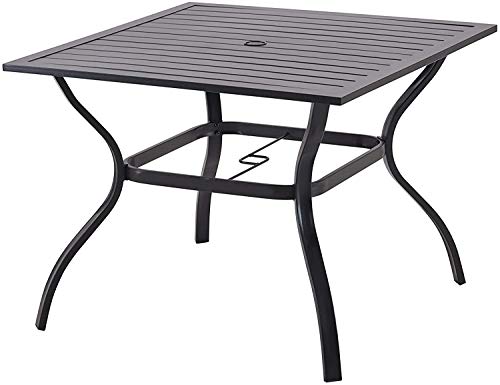 PHI VILLA Gartentisch Balkontisch Tisch KTL-Beschichtung Wetterfest 94×94× 71cm Schwarz