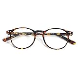 ZENOTTIC Rund Brille Klassische Nerdbrille Ohne Sehstärke Brillengestelle Damen Brillenfassung Fake Brille Ohne Stärke für Herren, Tortoise, S