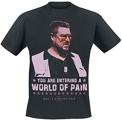 The Big Lebowski A World of Pain Männer T-Shirt schwarz M 100% Baumwolle Fan-Merch, Film