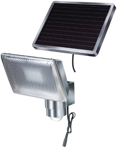 Brennenstuhl LED-Strahler SOL/LED-Leuchte für außen mit Bewegungsmelder und Solar-Panel (IP44, inkl. Akku, 8 x 0,5W) aluminium
