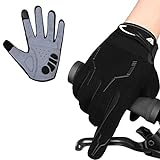 WESTWOOD FOX WFX Fahrradhandschuhe Vollfinger Mountainbike Handschuhe Touchscreen MTB Handschuhe Gepolsterte Anti-Rutsch MTB Rennrad Sporthandschuhe für Damen und Herren (Schwarz, XL)