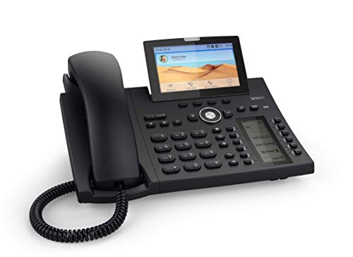 Snom D385 IP Telefon, SIP Tischtelefon Farbe + SmartScreen, 12 SIP-Identitäten, Sensorhakenschalter, Bluetooth, USB, 48 selbstbeschriftende Schlüssel (12 physische), Schwarz, 00004340