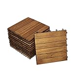 SAM Terrassen- Klickfliesen 01 Akazienholz geölt, 110 Fliesen für 10m², 30x30cm, Garten Bodenbelag, Drainage