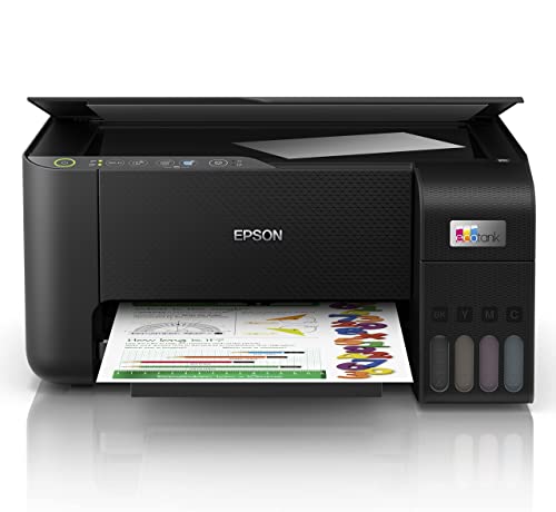 Epson EcoTank ET-2810 nachfüllbares 3-in-1 Tintenstrahl Multifunktionsgerät (Kopierer, Scanner, Drucker, DIN A4, WiFi, USB 2.0), großer Tintentank, hohe Reichweite, niedrige Seitenkosten, schwarz