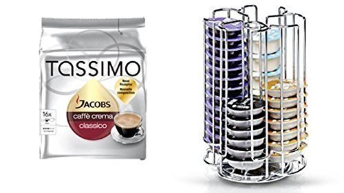 Bosch Tassimo Kapselhalter für 52 Stück T-Discs - 574959 - Kapselspender Kapselständer + Tassimo Jacobs Caffè Crema Classico