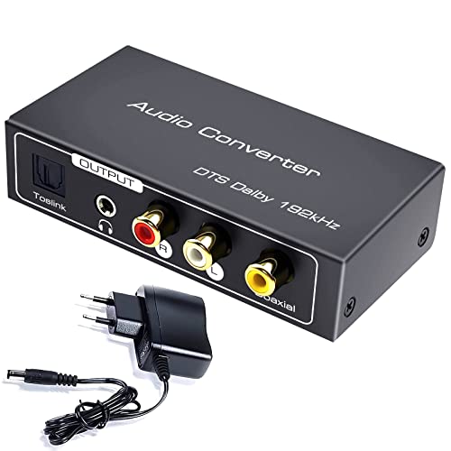 HDMI ARC Audio Extractor, AMANKA Digital HDMI ARC zu SPDIF Koaxial Optical Cinch L/R Stereo Ausgang 3,5mm 192KHz DAC Converter Optical Digital HDMI Audio auf Analog für TV DVD PS4 Blu-ray usw