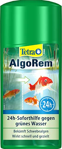 Tetra Pond AlgoRem - 24-Stunden-Soforthilfe gegen grünes Wasser im Gartenteich, bekämpft Schwebealgen, 500 ml Flasche