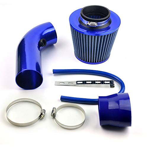 DAXGD Universal Sportluftfilter Auto Aluminium Lufteinlassfilter Pipe Power Flow Kit Blau
