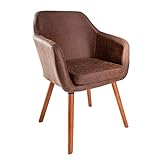 Invicta Interior Massiver Design Stuhl Supreme Vintage braun Massivholz Armlehnstuhl Esszimmerstuhl Esszimmer Sessel mit Armlehnen Massivholzbeine