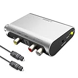 Avantree DAC02 DAC DA Wandler Digital Analog Wandler Audio Konverter, SPDIF Toslink Adapter mit Optisch Kabel, Volume Control,TV Optisch Koaxial Input, Kopfhörer Lautsprecher 3.5mm AUX RCA L/R Output