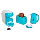 Theo Klein 9519 Bosch Frühstücksset I Küchenzubehör-Set bestehend aus Toaster, Kaffeemaschine und Wasserkocher I Spielzeug für Kinder ab 3 Jahren