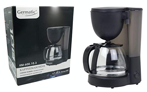 Kaffeemaschine 600W, mit 1,25L Glaskanne und Warmhaltefunktion