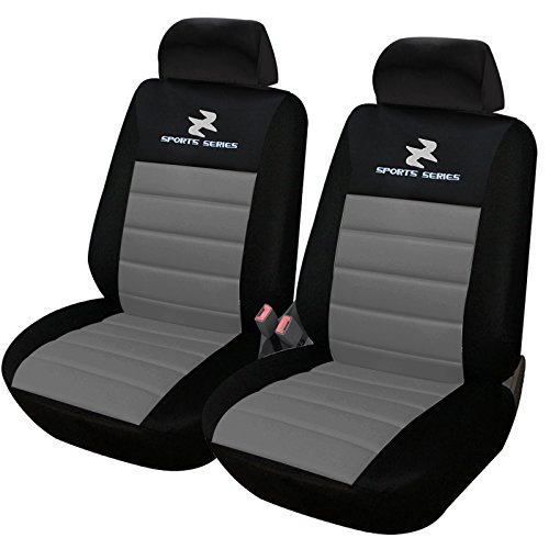 eSituro SCSC0070 2er Einzelsitzbezug universal Sitzbezüge für Auto Schonbezug Schoner Dicke gepolstert grau