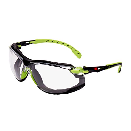 3M Solus Safety Glasses, Grün/Schwarz frame, Scotchgard Anti-Fog, Clear Lens, S1201SGAFKT-EU