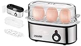 Elektrischer Eierkocher 3 Eier | 3500 Watt | Für 1-3 Eier | Automatische Abschaltung mit Signal | Eier Kocher | Egg Cooker | Edelstahlheizplatte | Elektronischer Eierkocher…