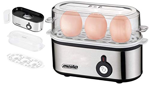 Elektrischer Eierkocher 3 Eier | 3500 Watt | Für 1-3 Eier | Automatische Abschaltung mit Signal | Eier Kocher | Egg Cooker | Edelstahlheizplatte | Elektronischer Eierkocher…