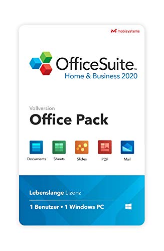 OfficeSuite Home & Business 2020 – Lebenslange Lizenz – Documents, Sheets, Slides, PDF, Mail & Calendar für 1 Windows PC / 1 Benutzer