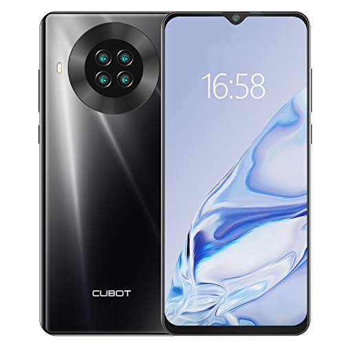 CUBOT Note 20 Smartphone ohne Vertrag 6,5 Zoll 4G LTE Smartphone 64GB ROM 4200mAh Akku, 20MP Kamera, Dual SIM Handy Android 10.0 NFC Face ID(Schwarz)