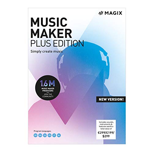 MAGIX Music Maker - 2019 Plus Edition - Beats produzieren, aufnehmen und mixen | Standard | PC | PC Aktivierungscode per Email