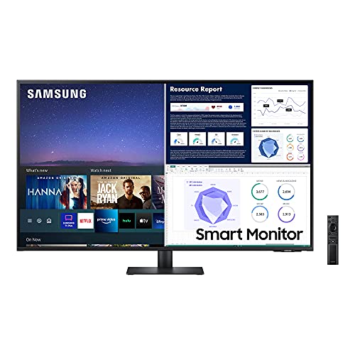 Samsung M7 Smart Monitor S43AM704UU, 43 Zoll, VA-Panel, Bildschirm mit Lautsprechern, 4K UHD-Auflösung, Bildwiederholrate 60 Hz, Randlos, Smart TV Apps mit Fernbedienung, Auto Source Switch Plus